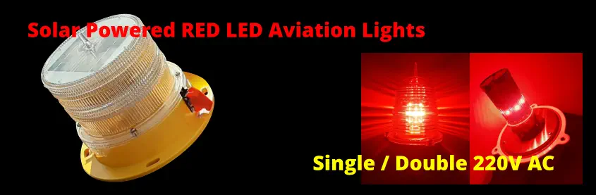 RED LED Solar Aviation Lights
