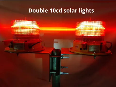Double 10cd solar lights