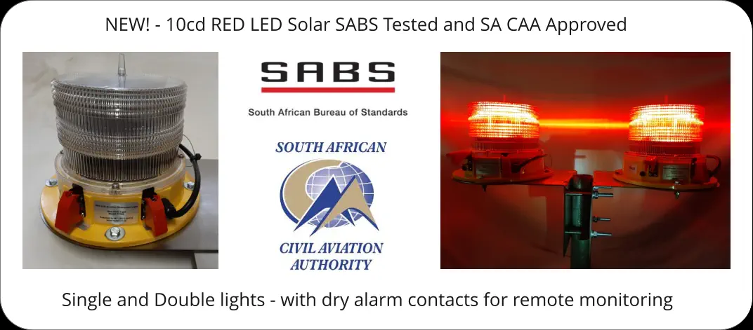 NEW! - 10cd RED LED Solar SABS Tested and SA CAA Approved